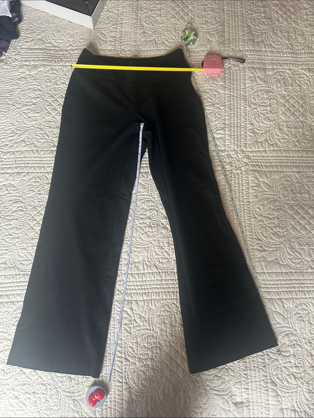 Tahari Black Stretch Flare Trousers